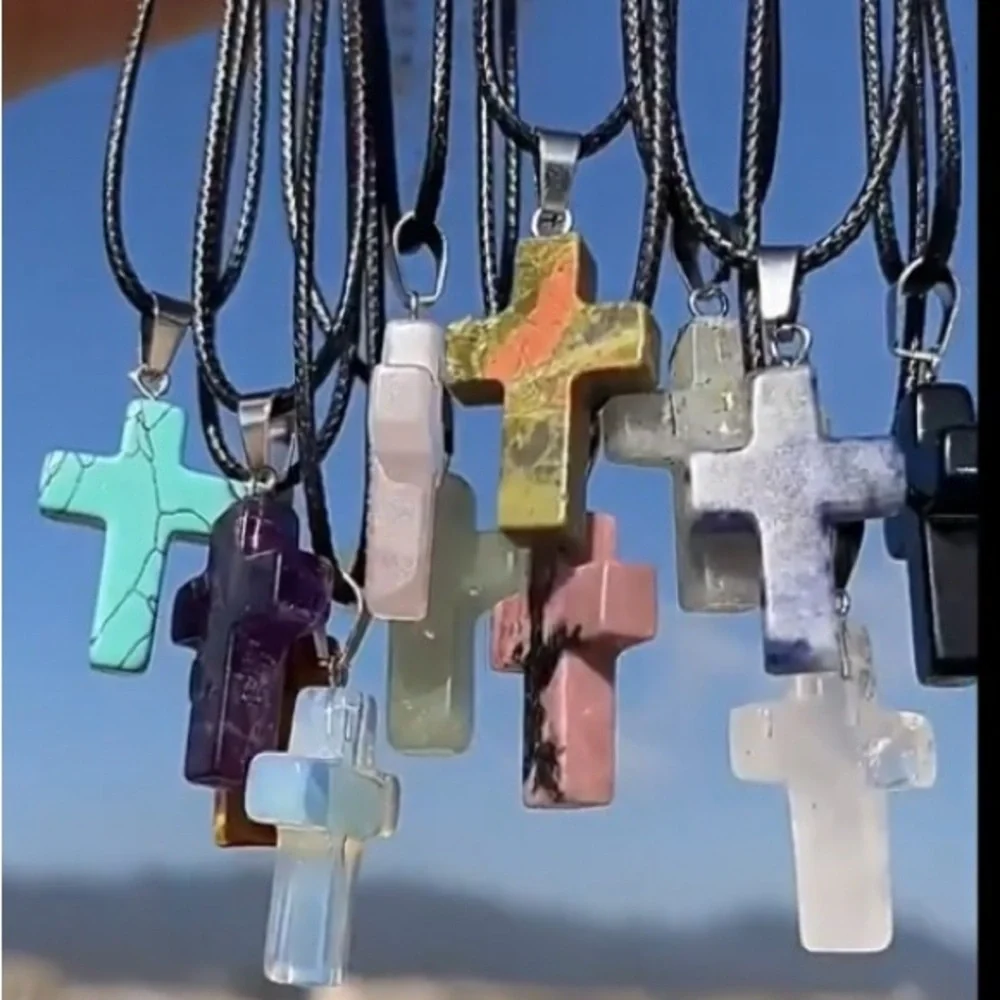 Clear Cross Pendant Necklace